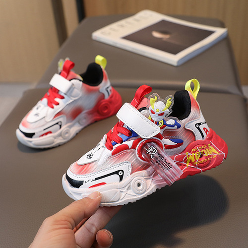Men's and Women's Cartoon Children's Shoes  Mesh Breathable Sports Shoes Luminous Shoes Ultraman Shoes Children's Shoes Summer