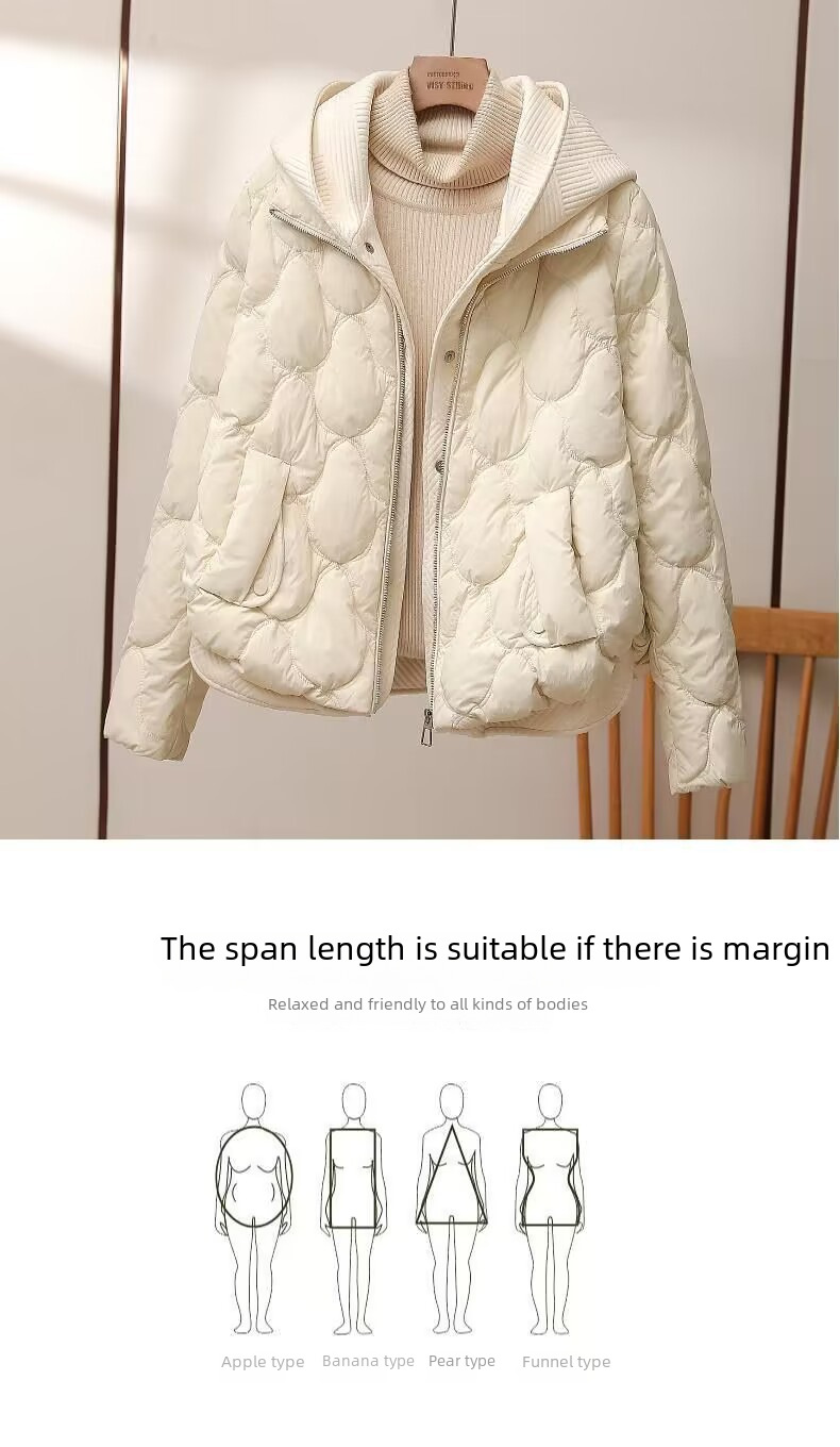Abrigos de invierno con capucha de punto de dos piezas Ropa de algodón Ropa de invierno para mujer Nueva chaqueta de abrigo gruesa de pan coreano Maillard corto_voghion.com