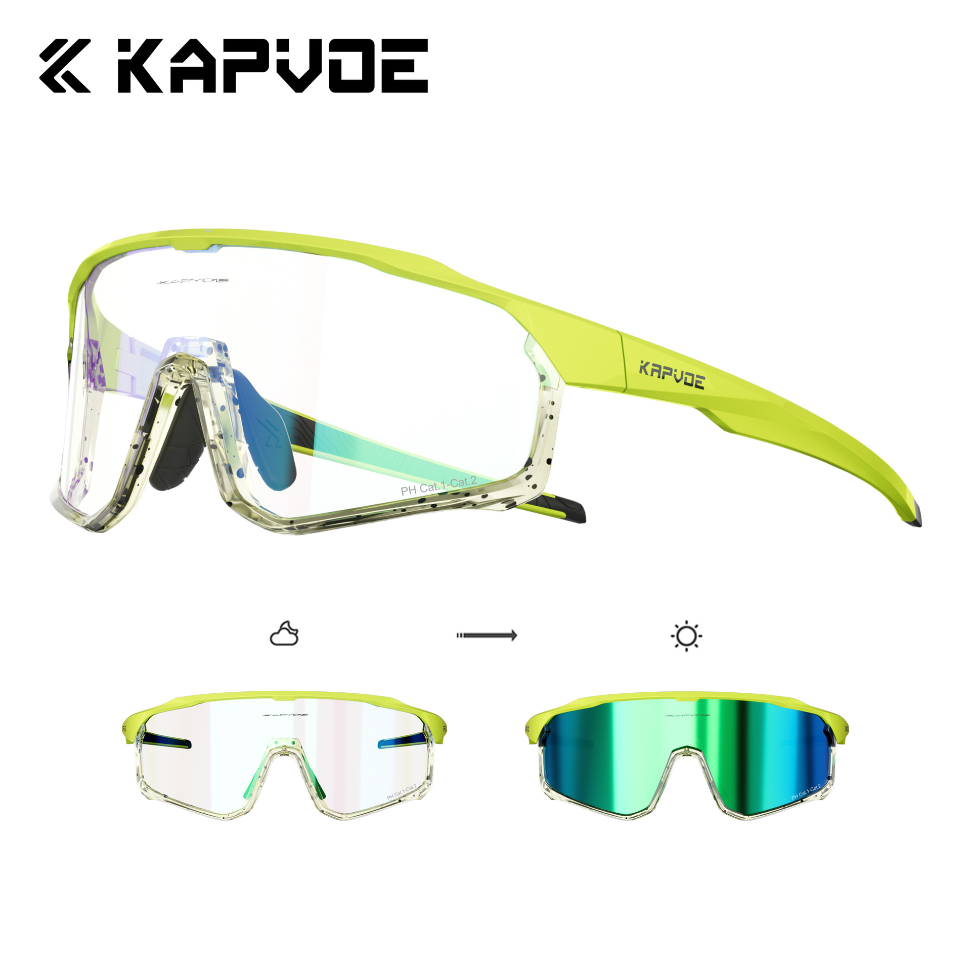 Gafas Fotocromáticas de Ciclismo con Marco Desmontable de TR90, Fotocromático y Anti-Arena, para Deportes al Aire Libre