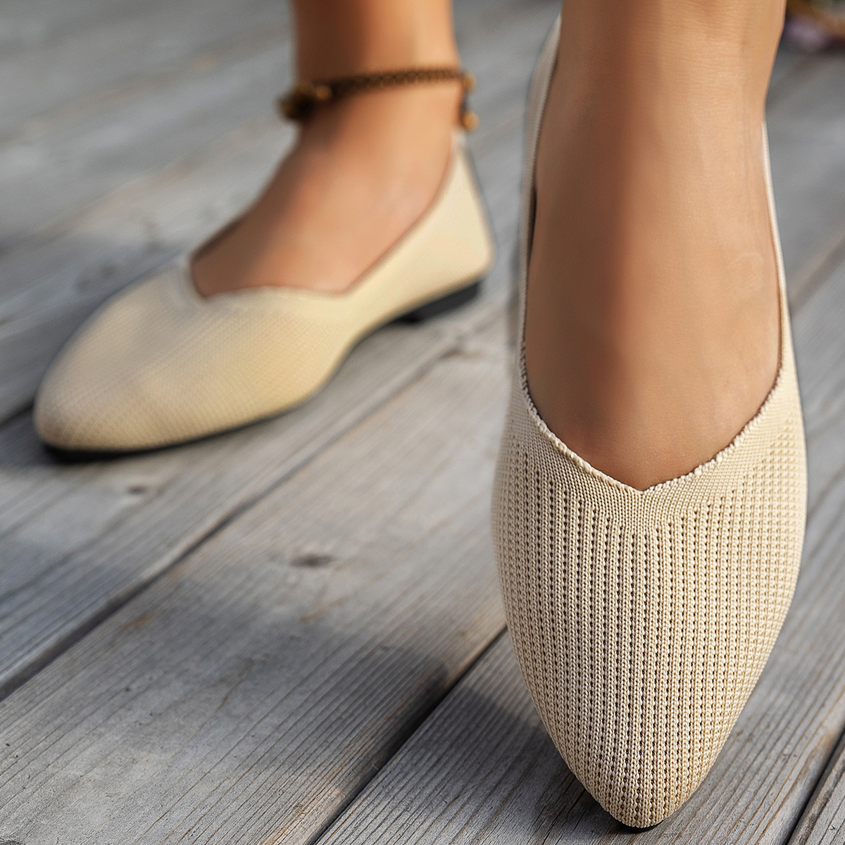 Women's Pointed Toe Flat Loafers Elegant Casual Ballet Flats_voghion.com