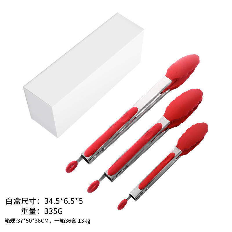 現物食品クリップ430ステンレスシリコン食品クリップバーベキュークリップ牛ステーキキッチンツールクリップ|undefined