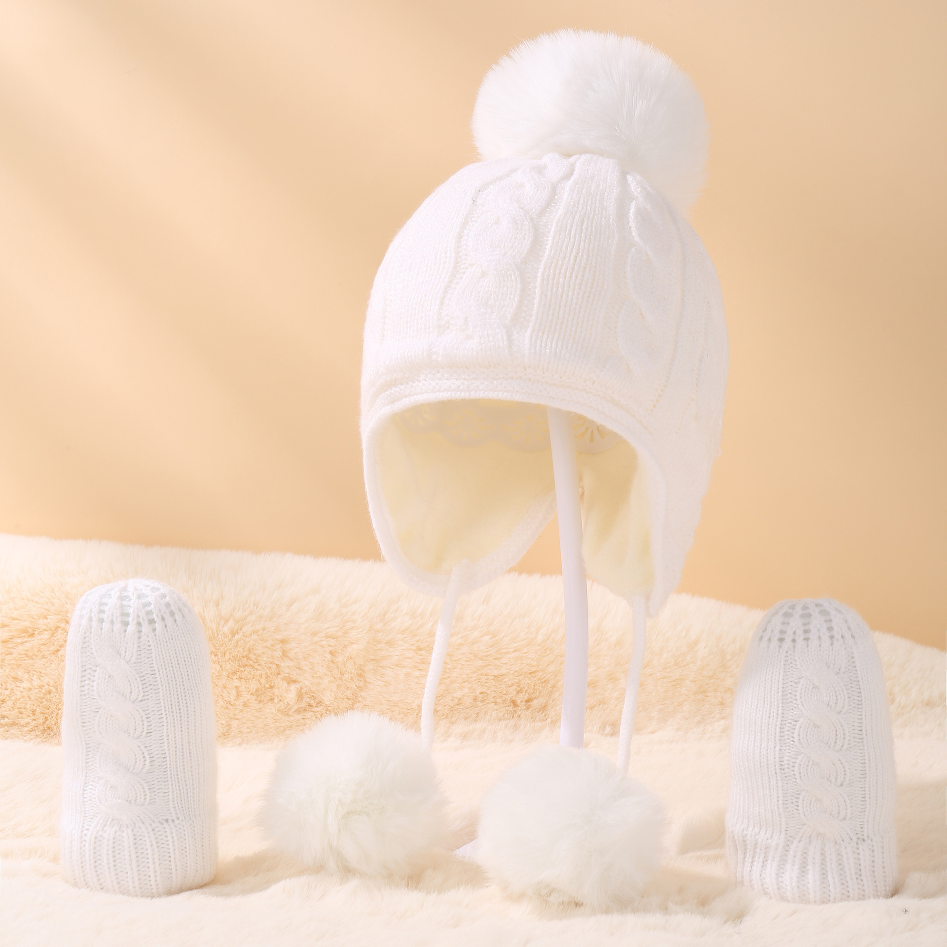 Children Unisex Fashion Solid Color Pom Poms Wool Cap display picture 2