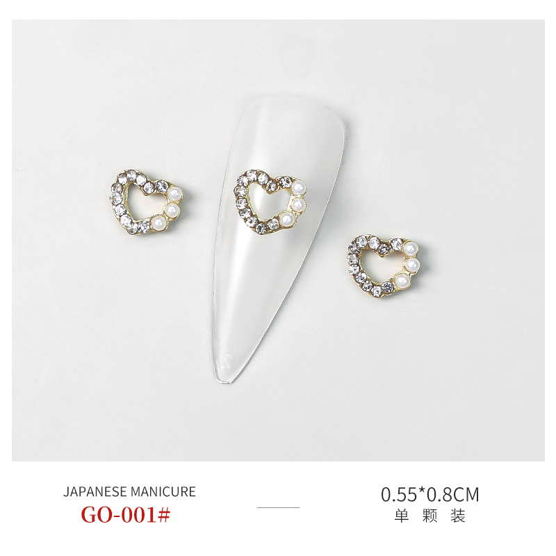 Nueva joyería de uñas LZ diamante completo con incrustaciones de diamantes de color perla oso color mágico uñas de metal joyas de aleación de diamantes decorativos