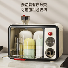 家庭用哺乳瓶収納キャビネットベビー食器収納ボックス補助食品ツール防塵水切りキャビネット食器棚