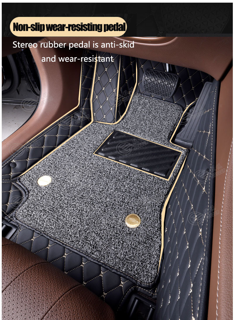 Cross-Border Double-Layer Silk Loop Full-Coverage Leather Floor Mats, Car Floor Mats Direct from the Source Factory, Dropshipping Available