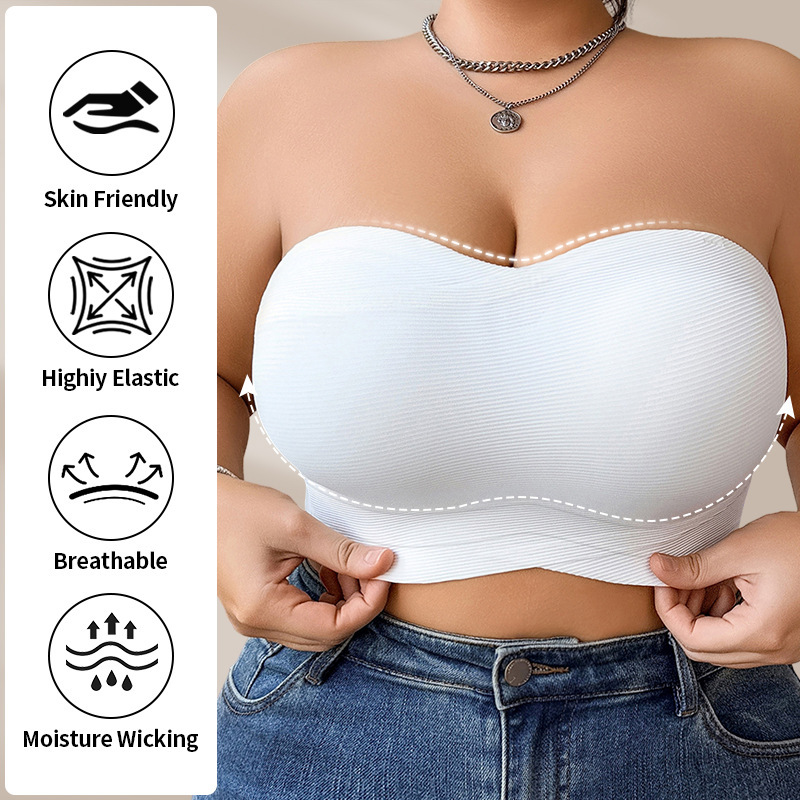 Large Size Seamless Push-Up Bra Without Underwire, Anti-Sagging, Side Breast Reduction, Breathable, Comfortable, Invisible Bandeau Bra for Women Large Size Seamless Push-Up Bra Without Underwire, Anti-Sagging, Side Breast Reduction, Breathable, Comfortable, Invisible Bandeau Bra for Women