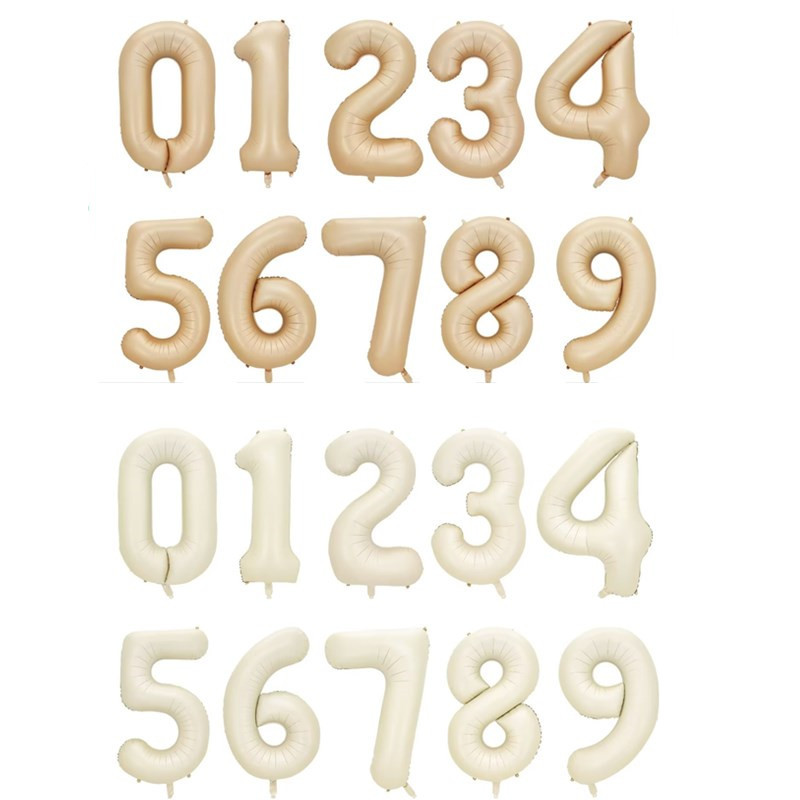40-inch large number milky white number aluminum film balloon caramel color number aluminum film balloon birthday decoration balloon