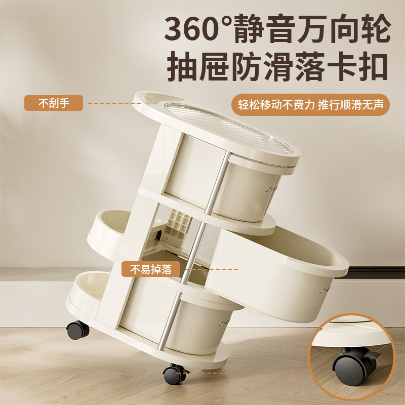 小推车置物架落地零食储物架卧室可移动抽屉式客厅简约床头收纳柜|undefined