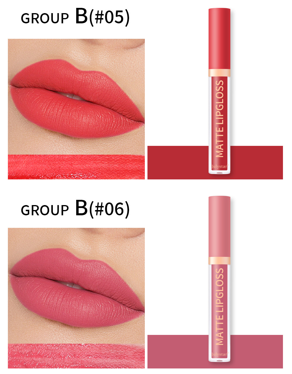 European and American velvet matte lipstick set, cross-border natural, long-lasting, non-fading and non-sticking lip gloss set box wholesale undefined