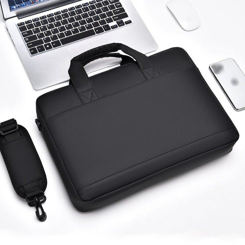 Wholesale Large Capacity Double Layer 15.6 Inch Laptop Shoulder Bag Men's and Women's 14 Inch Leather Portable Briefcase