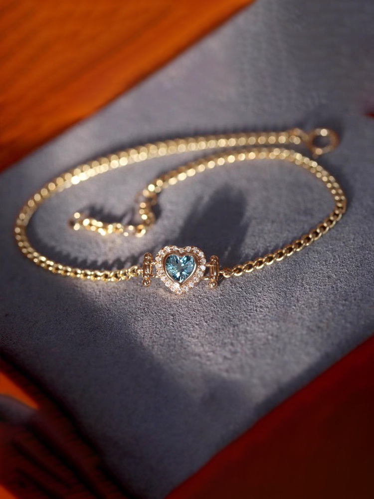 1 Piece 925 Sterling Silver Heart Shape 925 Sterling Silver Cuban Link Chain Curb Chain Bracelets display picture 7