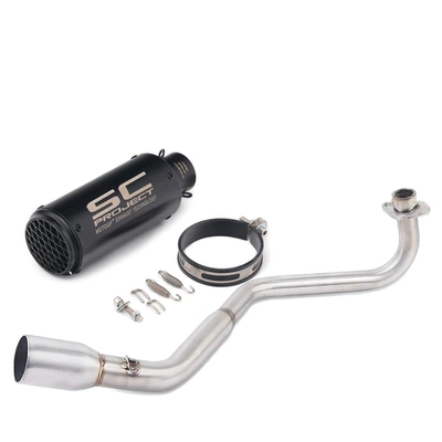 row full section horizontal – Motorcycle exhaust pipe - full-set-c