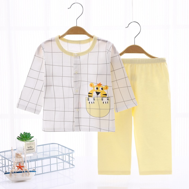 Summer thin baby clothes cotton newborn baby long sleeve air conditioning clothes children's