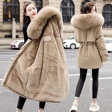 2022新款羽絨棉服女中長款加厚派克服冬季韓版寬松時尚簡約大毛領