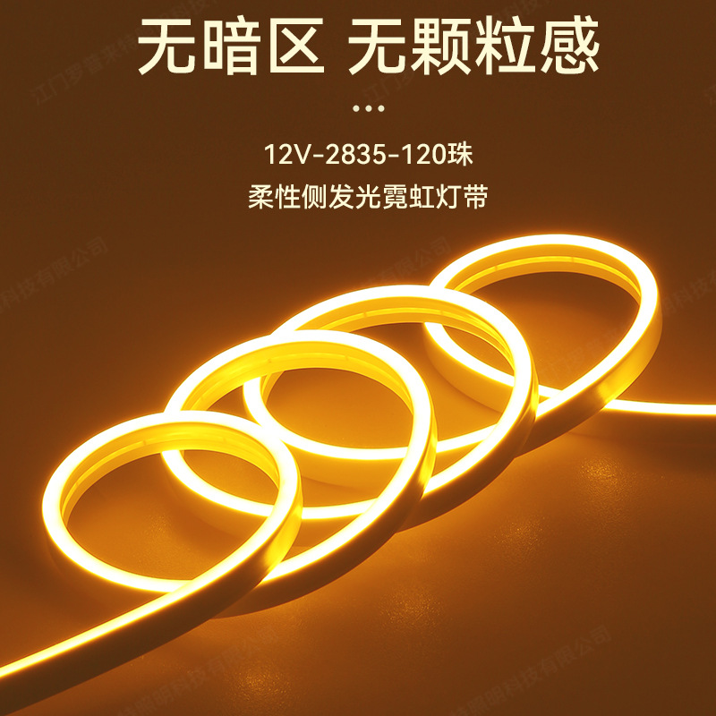 Tira de Luz LED Neón Flexible de Silicona 12V 6x12 2835 Impermeable para Exterior