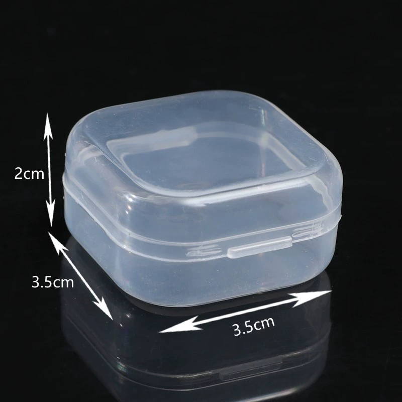 Transparent Plastic Storage Box for Earrings & Small Accessories, multiple square sizes 3.5–12.5 cm