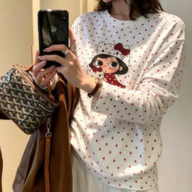 2876纸袋包装韩系打底衫女2026秋季显瘦遮肉长袖时尚韩系打底衫女