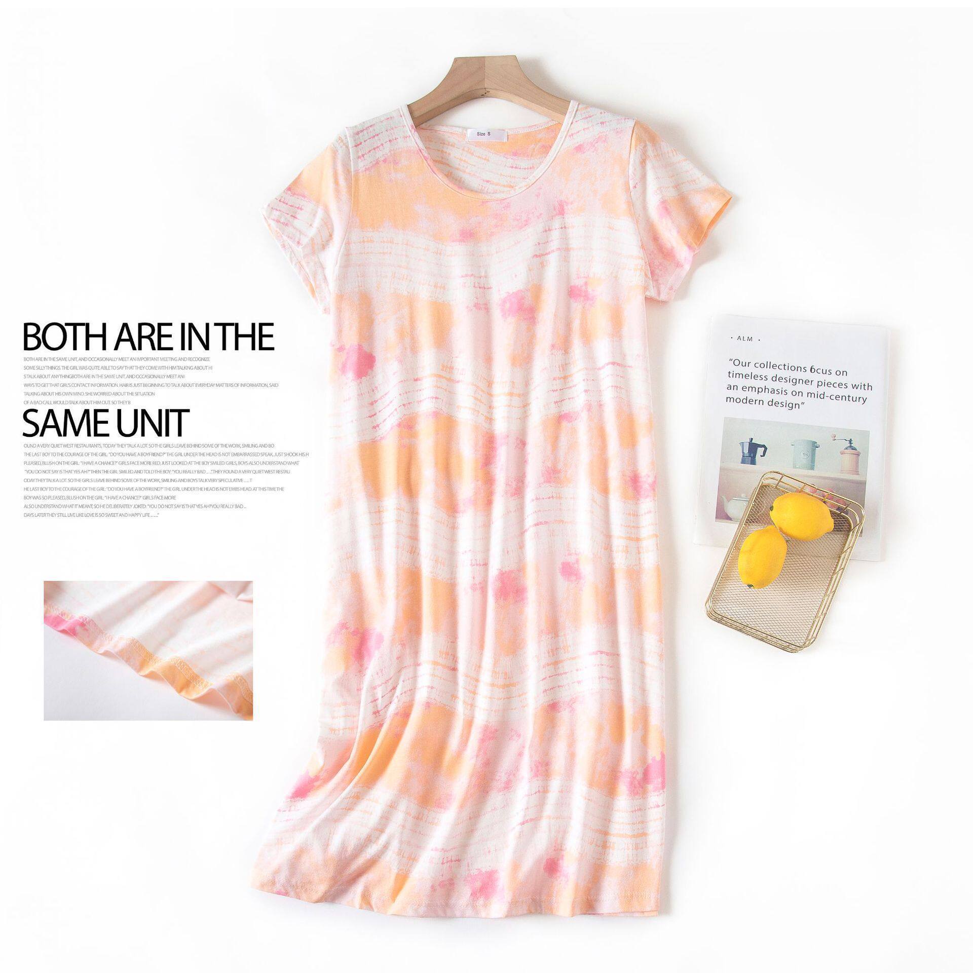 Imitation tie-dye-wood grain orange / S