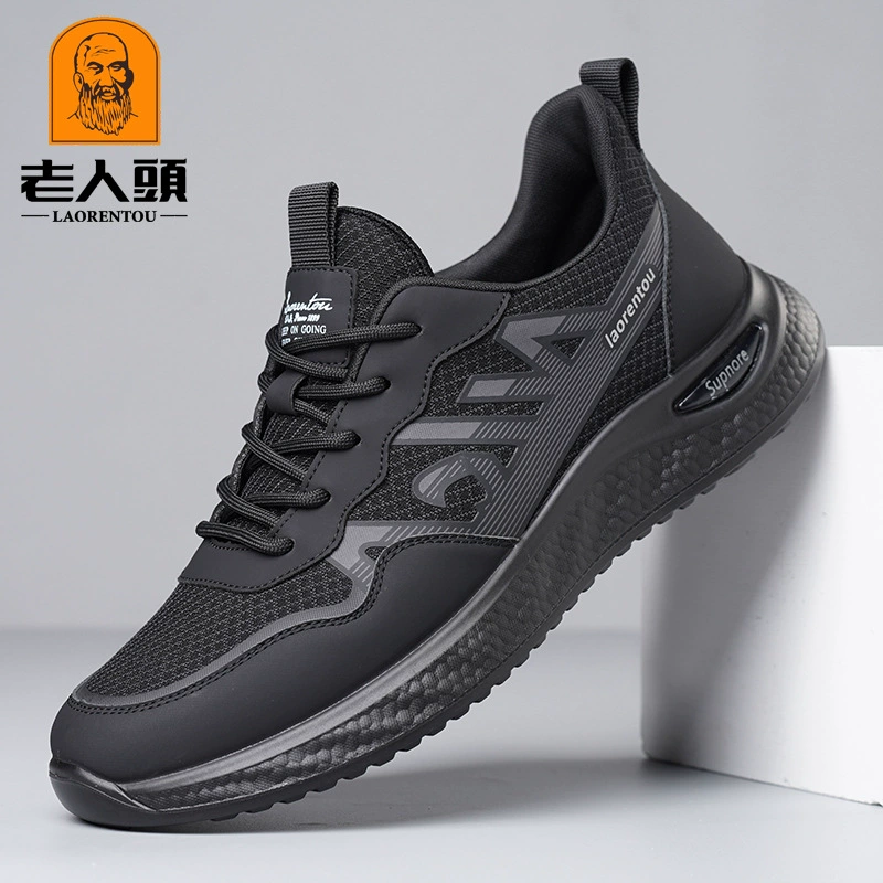Мужские кроссовки для пожилых людей 2025: новые, модные, дышащие, на флисовой подкладке, из трикотажной ткани, спортивные, повседневные, модель 20F502