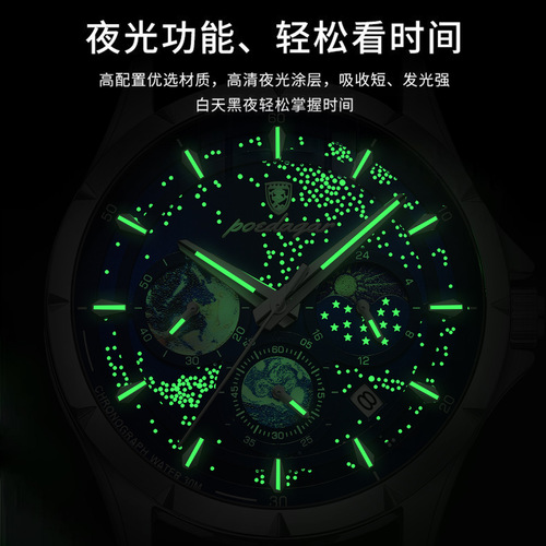 Swiss brand new multifunctional luminous men's watch waterproof quartz watch live foreign trade dropshipping
