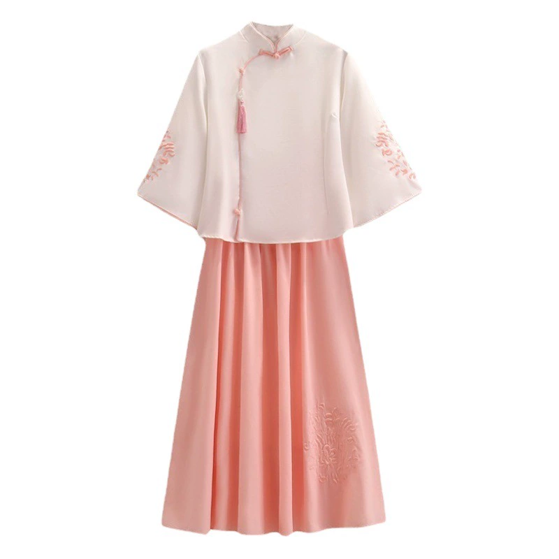 Zen Tea Clothing, женский осенний костюм, художественный Ретро, Женский Топ в китайском стиле, этнический стиль, улучшенный Чонсам для похудения