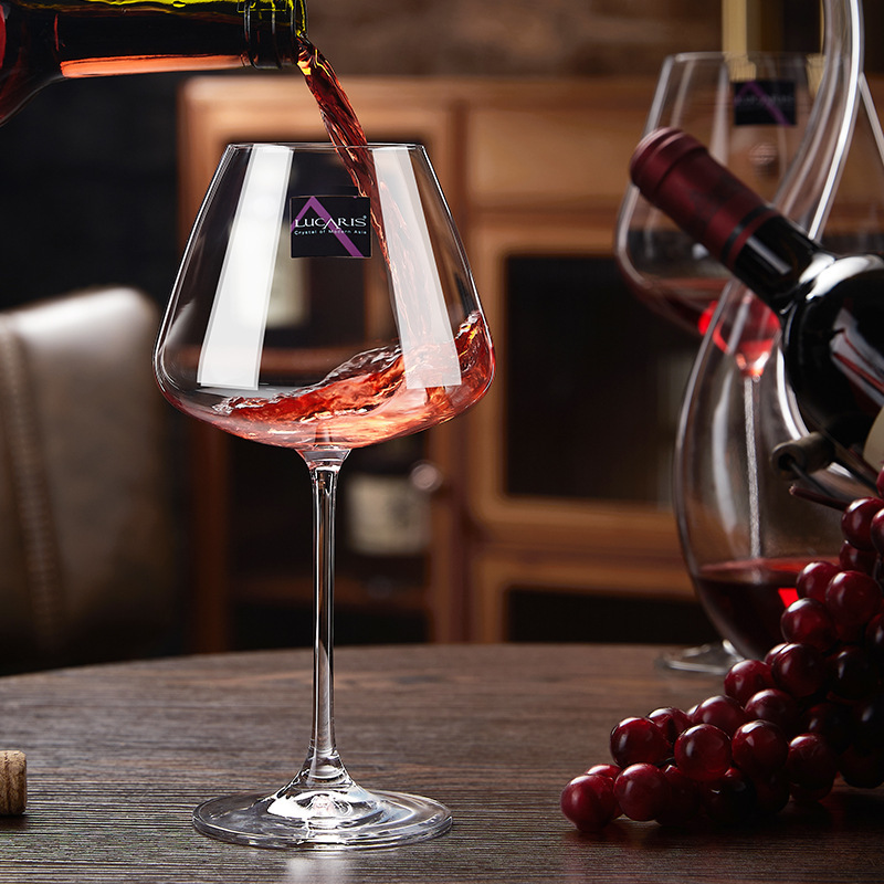 Lucaris vidrio de cristal de alta calidad copa de vino tinto de pies altos copa de vino grande copa de champán copa de vino casera