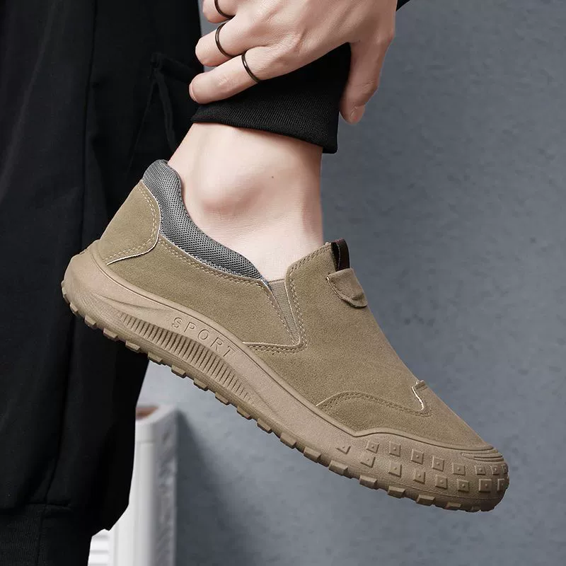 Обувь по охране труда для мужчин, дышащая, дезодорирующая, повседневная кожаная обувь, рабочая нескользящая, износостойкая мужская обувь.