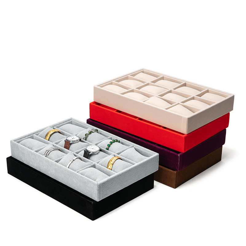 12位手表枕头盘绒布手链手串盘饰品展示盘珠宝收纳盒柜台展示道具
