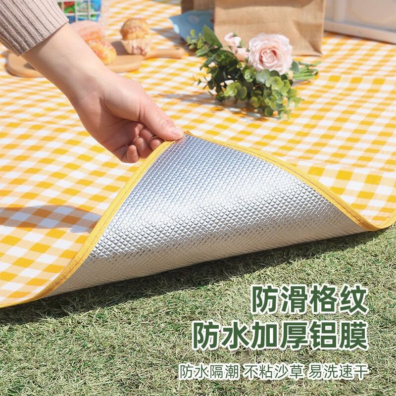 Picnic Mat Moisture-Proof Thickened Pearl Cotton Outdoor Moisture-Proof Camping Tent Sleeping Mat Aluminum Foil Camping Beach Folding Cushion
