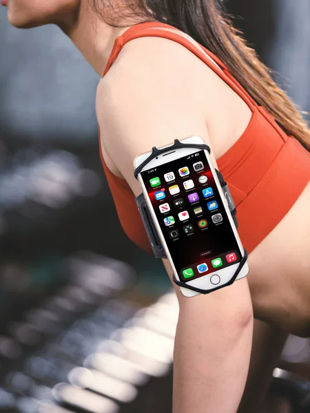 Mobile phone arm strap rotatable outdoor running mobile phone arm strap bracket elastic large sports equipment multi-function wrist strap