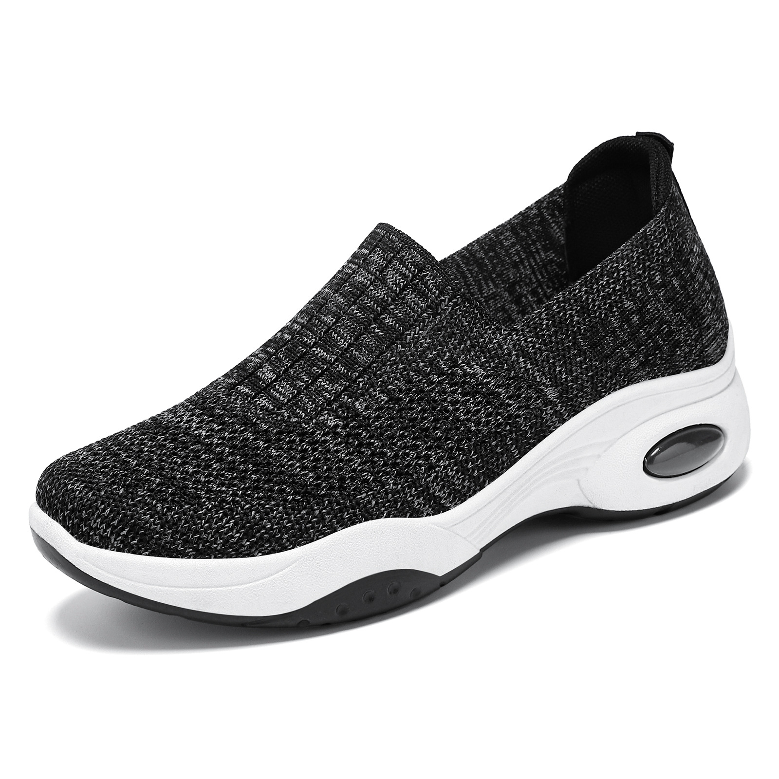 Zapatos de mujer 2026, nueva colección de primavera, calzado deportivo de punto para mujer, zapatos casuales de tela con suela gruesa, zapatos de plataforma sin cordones.
