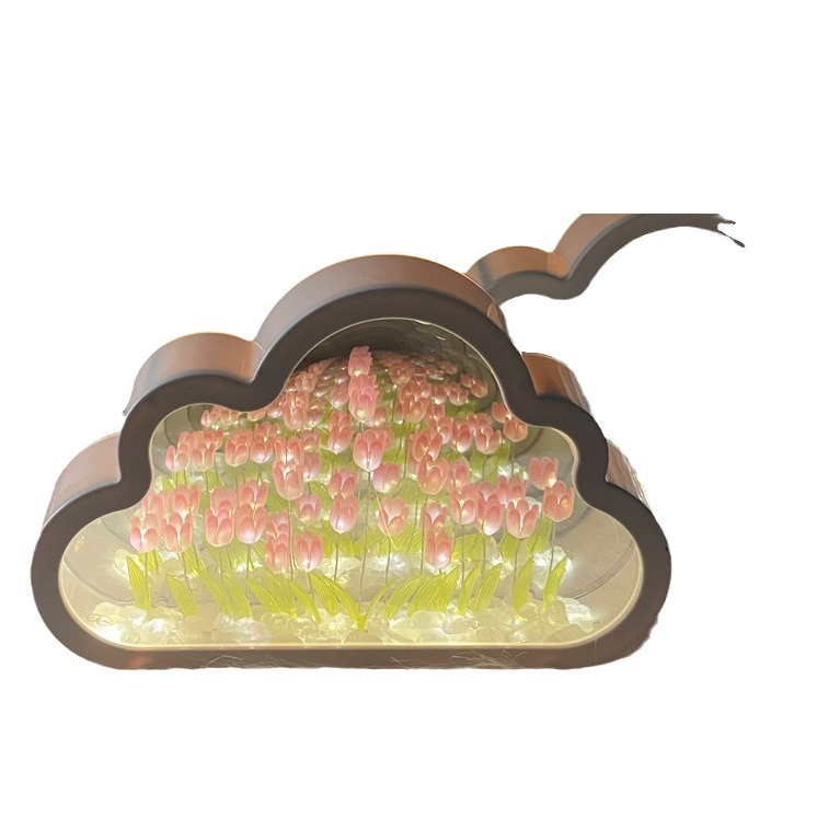 Tulipán luz de la noche hecha a mano material bricolaje paquete lámpara Mesa salón cumpleaños regalo del Día Las Mujeres novias