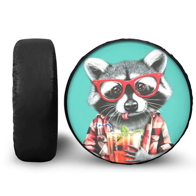 Spare wheel cover raccoon animal wolf pattern printed - onesize-f190516pxz93-1
