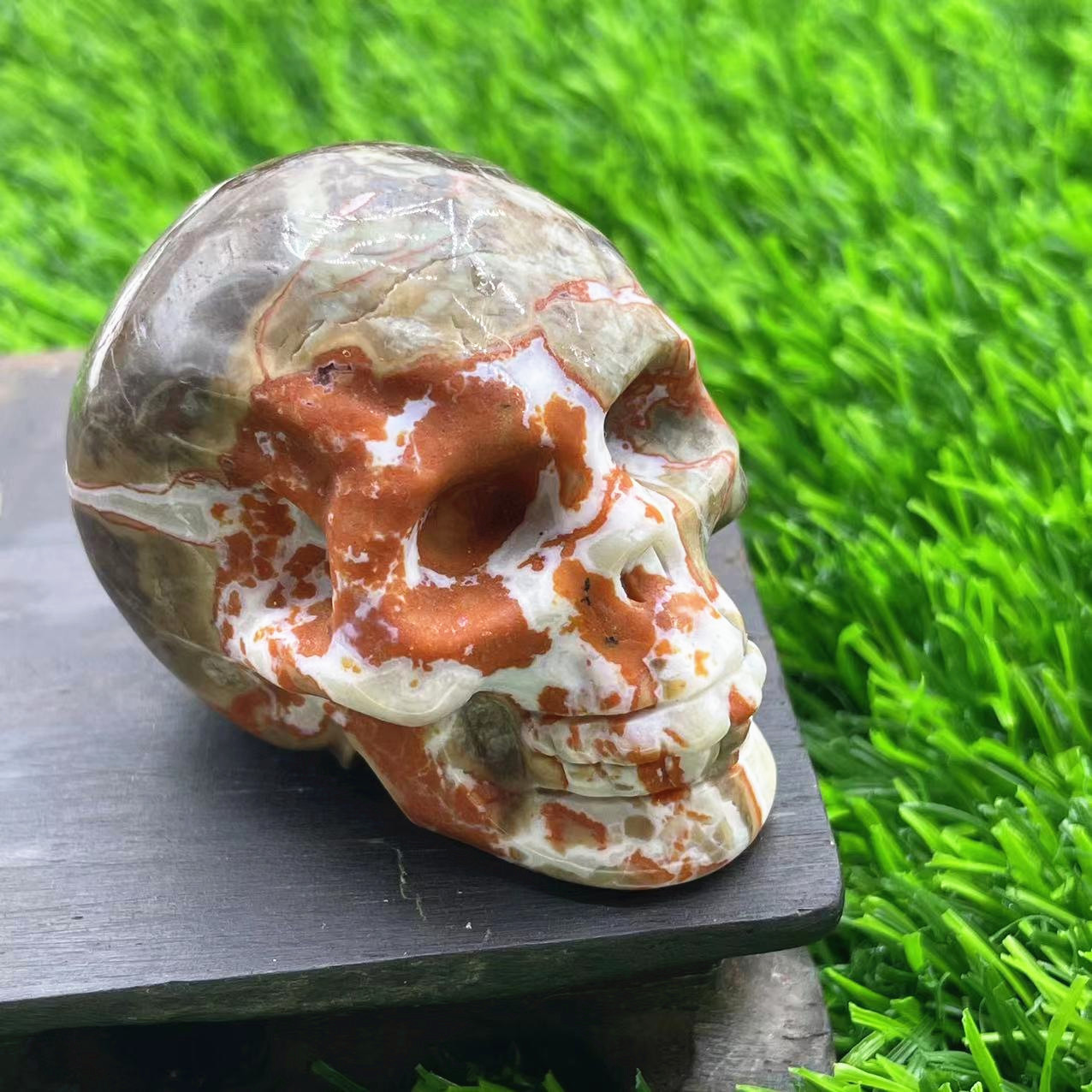 natural stone Material Halloween Festival Halloween Funny Punk Skull Natural Stone Ornaments Artificial Decorations