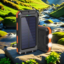 亚马逊强防水太阳能移动电源20000mah指南针手机太阳能充电宝logo