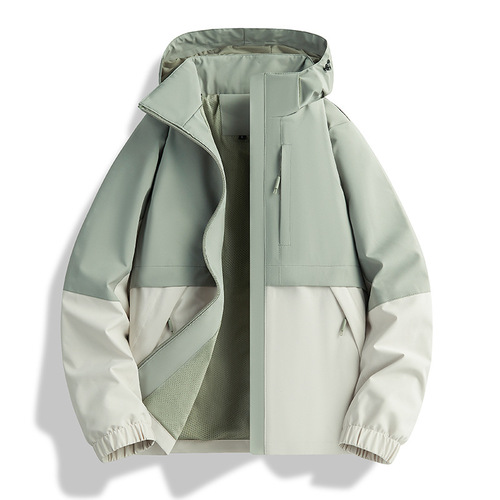 Foreign trade cross-border Amazon jackets for men and women thin hooded color-blocked jackets logo custom work clothes
