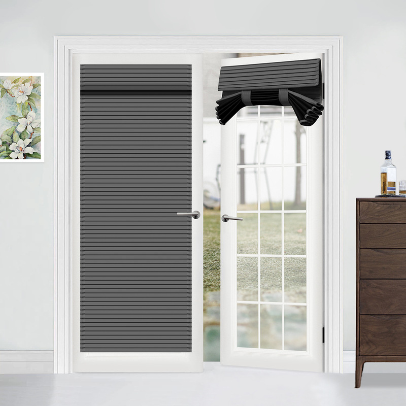 Cross-Border Amazon French-Style Fabric Door Curtain with Magic Tape, No-Drill Blackout Ready-Made Curtain, Foreign Trade Manufacturer
