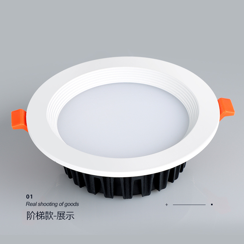 Luz LED empotrable en el techo de tres colores con intensidad regulable para uso doméstico, apertura de 7.5 pulgadas, downlight regulable ajustable de 2.5 y 3 pulgadas.