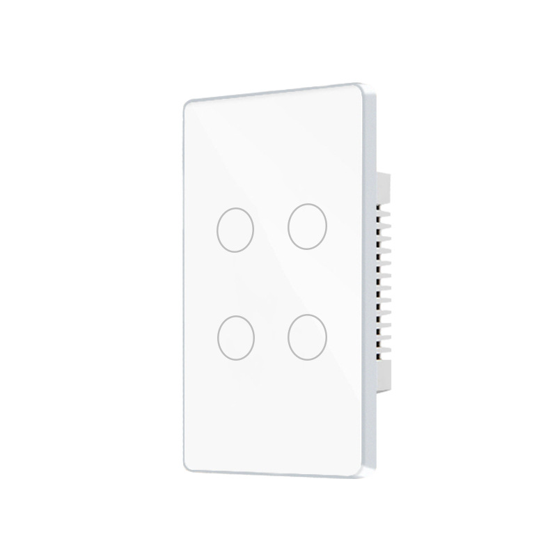 Interruptor Táctil Inteligente WiFi Tuya Tipo 120 Estándar Estadounidense, Marco de Aleación de Aluminio, Control Remoto por Aplicación, Control por Voz con Alexa