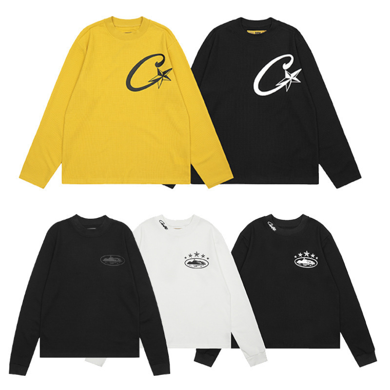 Croteiz American-Style Niche Waffle Long-Sleeve Autumn and Winter Loose Men's Couple's Trendy Brand Crew Neck Sweatshirt Croteiz American-Style Niche Waffle Long-Sleeve Autumn and Winter Loose Men's Couple's Trendy Brand Crew Neck Sweatshirt