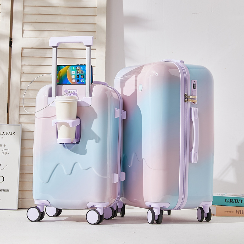 [Fábrica cuidadosamente seleccionada] 2025 caja de grasa degradada maleta de alto valor para mujer, maleta ligera y duradera de 20 pulgadas