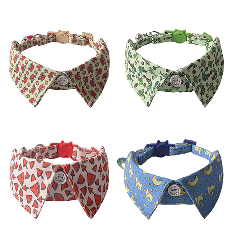 Новые товары для домашних животных Aminger Летняя серия Цветная пряжка воротник Кошка ошейник с колокольчиком