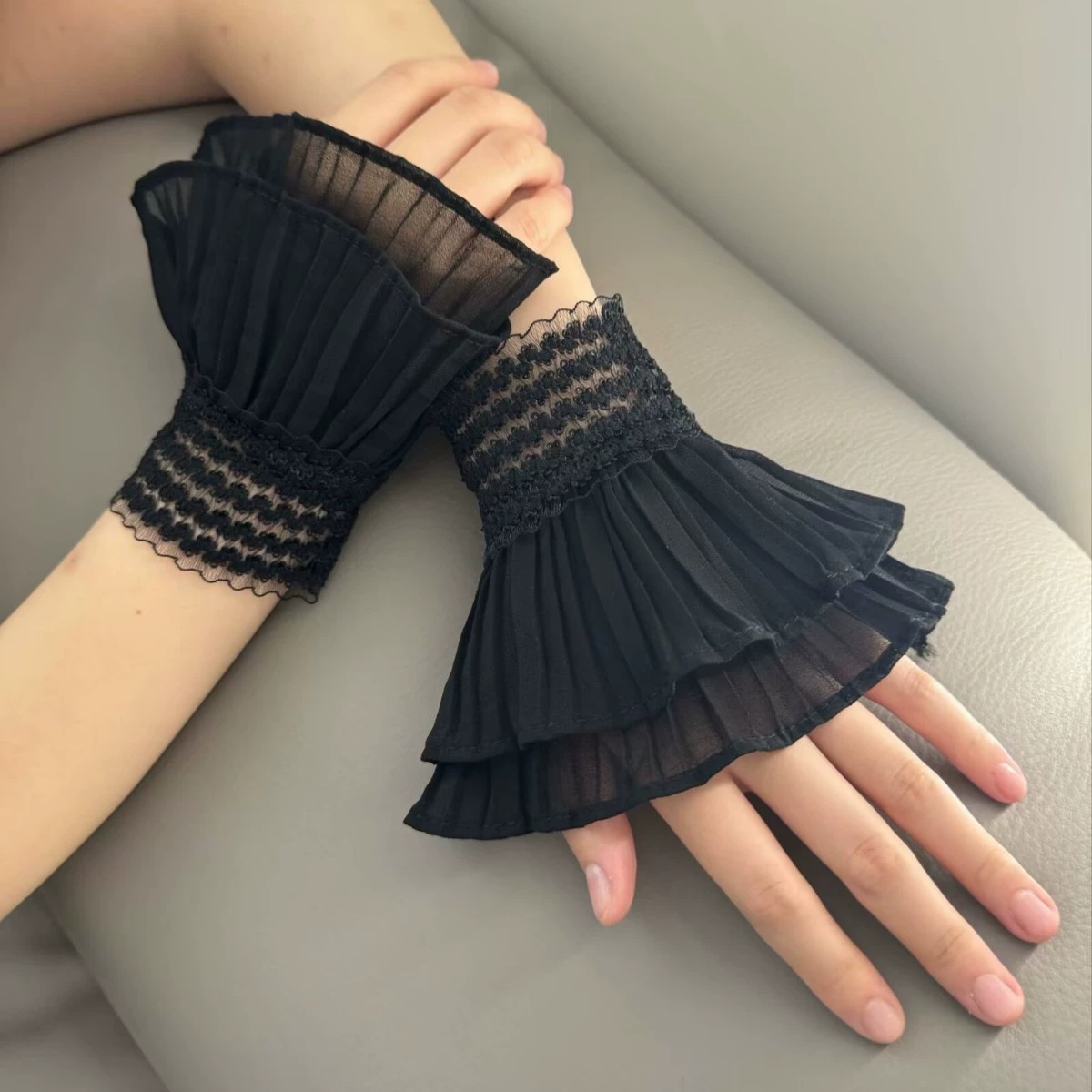 Новые искусственные рукава из шифона с кружевными манжетами, универсальные браслеты, милые, оптовая продажа от трансграничного производителя