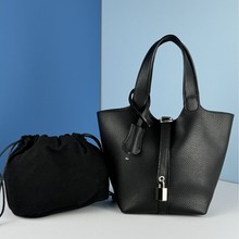 2025夏季软皮质感时尚大容量子母袋菜篮子手提水桶包女单肩斜挎包