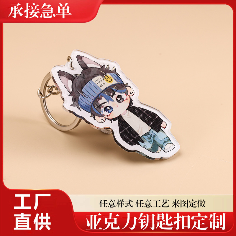 Cartoon Acrylic Keychain Custom-Made in Cute Human-Shaped Style with Double-Sided Photo Anime Standee Small Gift Pendant Wholesale Cartoon Acrylic Keychain Custom-Made in Cute Human-Shaped Style with Double-Sided Photo Anime Standee Small Gift Pendant Wholesale