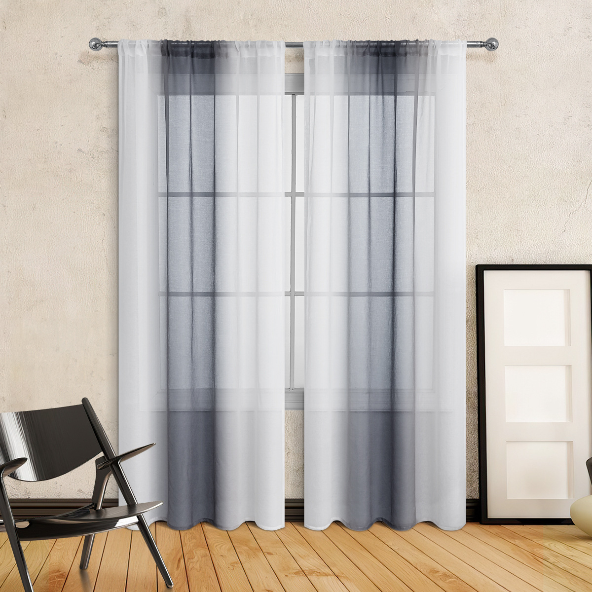 SHEIN productos terminados de la venta de todo el color de la pantalla de ventana gradiente de barra cortina semi-obstrucción de tela TEMU nuevo