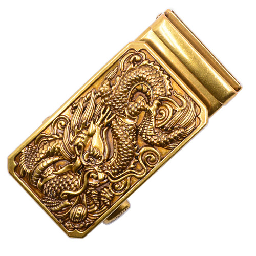 Imitation copper retro automatic buckle head dragon belt buckle accessories e-commerce alloy dragon style belt network buckle head