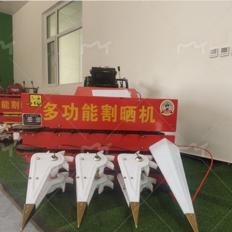 河南艾草割晒机视频 四轮艾草紫割晒机 1.2米/1.5米夏枯草割倒机