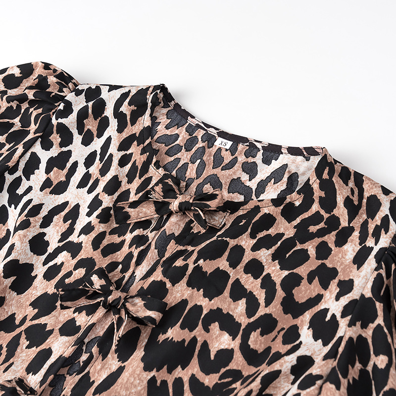 Puff Sleeve Sleeve Type Wholesale Women's Sexy Streetwear Leopard Short Sleeve Printing Blouses