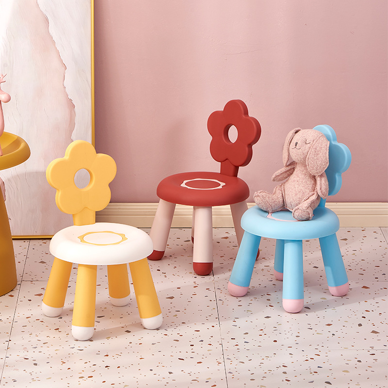 Children's small bench back chair plastic simple reading and learning chair small stool multi-color children's table and chair home